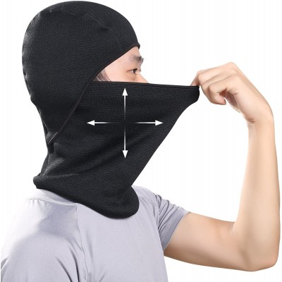 Balaclavas Balaclava-Ski Mask Knit Thicken Winter Warmer Windproof Cold Weather Face Mask - Black+grey - CH18MG7LT5I $13.95