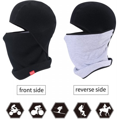 Balaclavas Balaclava-Ski Mask Knit Thicken Winter Warmer Windproof Cold Weather Face Mask - Black+grey - CH18MG7LT5I $13.95