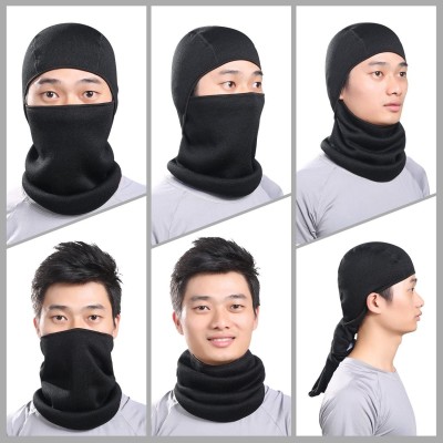 Balaclavas Balaclava-Ski Mask Knit Thicken Winter Warmer Windproof Cold Weather Face Mask - Black+grey - CH18MG7LT5I $13.95