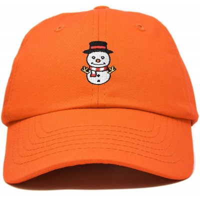 Baseball Caps Cute Snowman Hat Ladies Womens Baseball Cap - Orange - CU18ZY8W9S4 $15.04