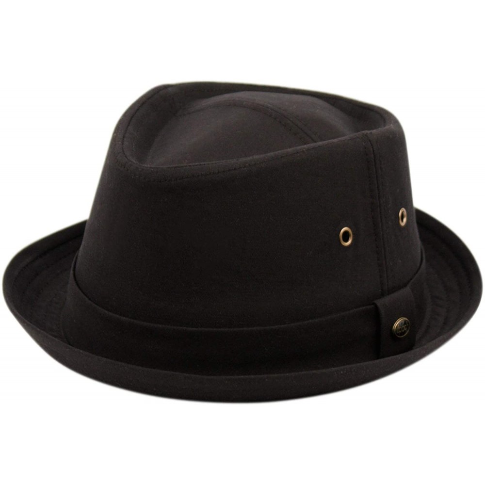 Fedoras Mens Summer Fedora Cuban Style Short Brim Hat - F2697black - CA18Q86YY2H $22.77