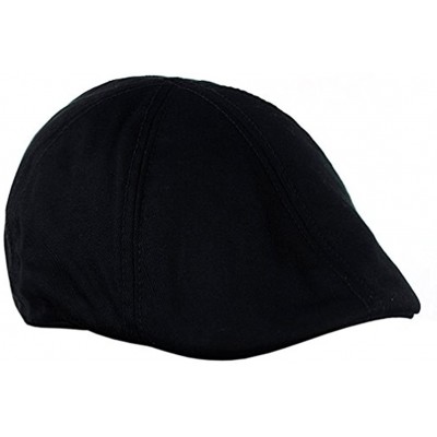 Newsboy Caps Mens Cotton Duckbill Colorful Cap Golf Driving Ivy Cabbie Hat - Black - C2180Q7ET62 $15.54