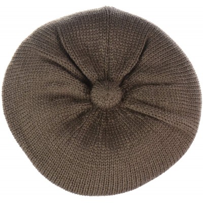 Skullies & Beanies Womens Winter Visor Cap Beanie Hat Wool Blend Lined Crochet Decoration - Olive Lines - CZ18WGRN6SE $15.63