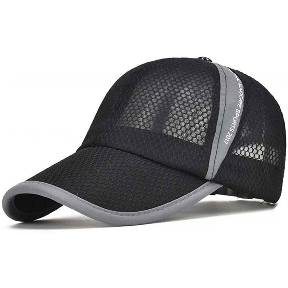 Baseball Caps Unisex Summer Baseball Hat Sun Cap Lightweight Mesh Quick Dry Hats Adjustable Cap Cooling Sports Caps - Black -...