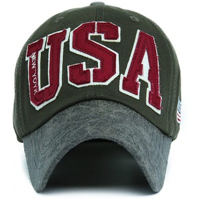 Baseball Caps Unisex Vintage Trendy Baseball Cap Trucker Hat Hip Hop American USA Star FLAG - Green - CK1227FY9YP $19.01
