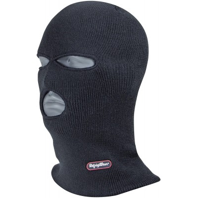 Balaclavas Thermal Double Layer Long Neck 3-Hole Full Face Cover Balaclava Ski Mask (Black- One Size Fits All) - Black - CT11...