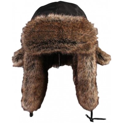 Skullies & Beanies Unisex Winter Trapper Bomber Hat with Ear Flaps Russian Ushanka - Black 2 - C518LT82GS9 $28.78