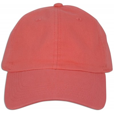 Baseball Caps Cotton Classic Dad Hat Adjustable Plain Cap Polo Style Low Profile Unstructured 1400 - Coral - CF18338589O $18.09