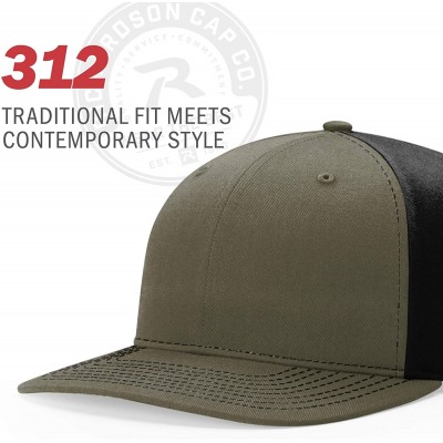 Baseball Caps Unisex 312 Twill-Back Trucker Adjustable Backstrap Baseball Cap - Grey/Charcoal/Black - C418HE0LSE9 $11.79