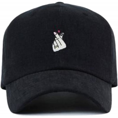 Baseball Caps Hand with Rose Flower Emroidered Baseball Cap Adjustable Snapback Plain Hat - Black1 - C612O1ZEL2X $12.34