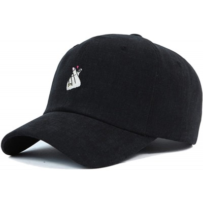 Baseball Caps Hand with Rose Flower Emroidered Baseball Cap Adjustable Snapback Plain Hat - Black1 - C612O1ZEL2X $12.34