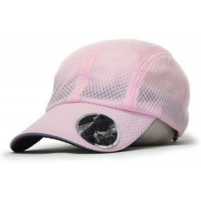 Baseball Caps Plain Pro Cool Mesh Low Profile Adjustable Baseball Cap - Cycling Pink - CN186D49M4R $13.09
