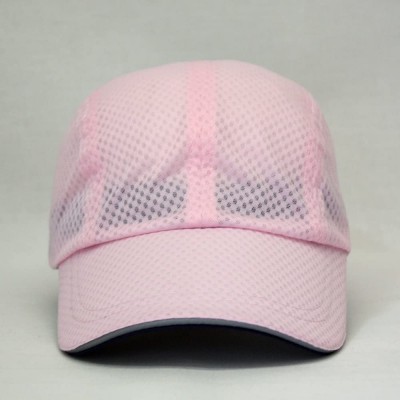 Baseball Caps Plain Pro Cool Mesh Low Profile Adjustable Baseball Cap - Cycling Pink - CN186D49M4R $13.09