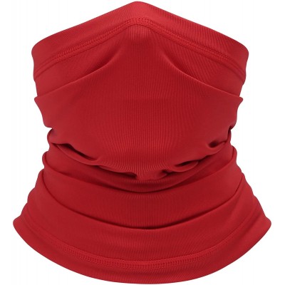 Balaclavas Summer Neck Gaiter Face Scarf/Neck Cover/for Sun Protection Headwear Hear Warp - Red - CJ197YE0258 $11.82