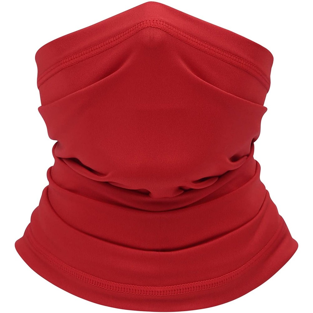 Balaclavas Summer Neck Gaiter Face Scarf/Neck Cover/for Sun Protection Headwear Hear Warp - Red - CJ197YE0258 $11.82