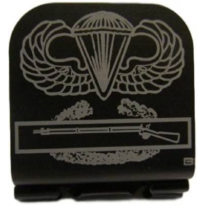 Baseball Caps Airborne Wings & Combat Infantry Badge Laser Etched Hat Clip Black - CN128O4F4XN $29.69