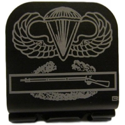 Baseball Caps Airborne Wings & Combat Infantry Badge Laser Etched Hat Clip Black - CN128O4F4XN $18.21