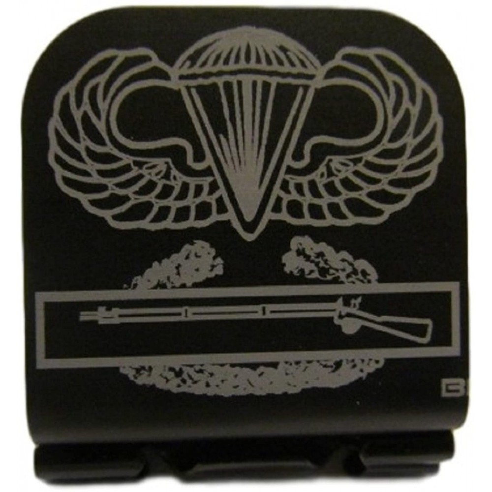 Baseball Caps Airborne Wings & Combat Infantry Badge Laser Etched Hat Clip Black - CN128O4F4XN $18.21