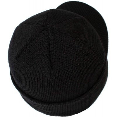 Skullies & Beanies Men's Winter Hat Outdoor Newsboy Hat Warm Thick Lambswool Knit Beanie Cap - Black3 - CU18A87WNGU $9.13