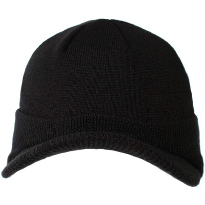 Skullies & Beanies Men's Winter Hat Outdoor Newsboy Hat Warm Thick Lambswool Knit Beanie Cap - Black3 - CU18A87WNGU $9.13