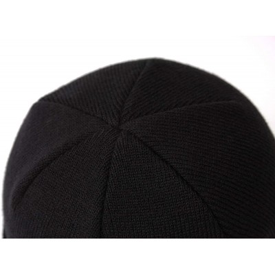 Skullies & Beanies Men's Winter Hat Outdoor Newsboy Hat Warm Thick Lambswool Knit Beanie Cap - Black3 - CU18A87WNGU $9.13