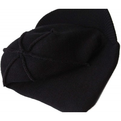 Skullies & Beanies Men's Winter Hat Outdoor Newsboy Hat Warm Thick Lambswool Knit Beanie Cap - Black3 - CU18A87WNGU $9.13