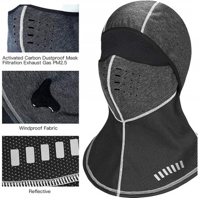 Balaclavas Windproof Ski Mask Winter Cold Weather Motorcycle Face Mask Cycling Balaclava - Gray + Black - C318I969DNC $25.18