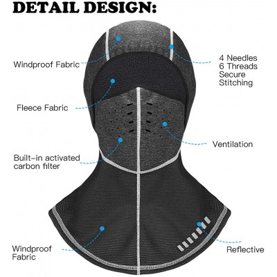 Balaclavas Windproof Ski Mask Winter Cold Weather Motorcycle Face Mask Cycling Balaclava - Gray + Black - C318I969DNC $25.18