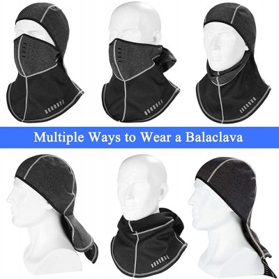 Balaclavas Windproof Ski Mask Winter Cold Weather Motorcycle Face Mask Cycling Balaclava - Gray + Black - C318I969DNC $25.18