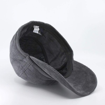 Newsboy Caps Classic Velour Knit/Corduroy Fleece Warmer Flap Billed Newsboy Cap - Charcoal Gray W/Warmer Flap - C9188AO6HRC $...