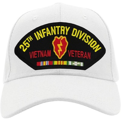 Baseball Caps 25th Infantry Division - Vietnam Veteran Hat/Ballcap Adjustable One Size Fits Most - White - CS18L4YXAYL $30.14