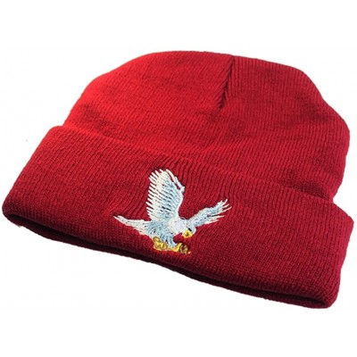 Skullies & Beanies Men's Winter ski Cap Knitting Skull hat - Eagle Red - CY187TM953Z $10.91