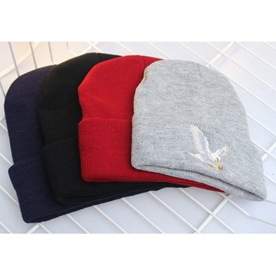 Skullies & Beanies Men's Winter ski Cap Knitting Skull hat - Eagle Red - CY187TM953Z $10.91