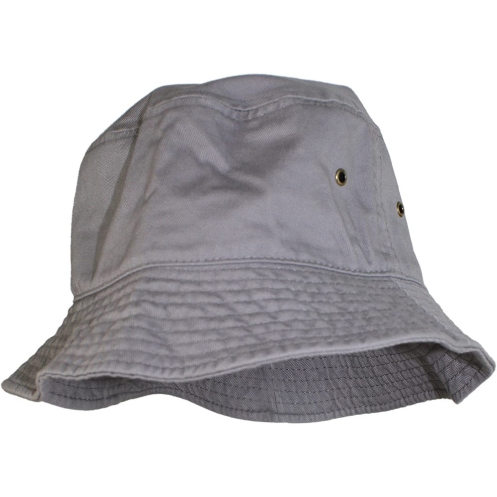 Bucket Hats Simple Solid Cotton Bucket Hat - Light Grey - C911LXK9BNP $14.47