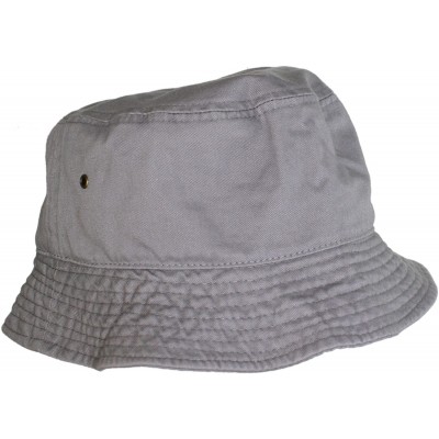 Bucket Hats Simple Solid Cotton Bucket Hat - Light Grey - C911LXK9BNP $14.47