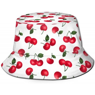 Bucket Hats Women's Summer Bucket Hat Outdoor Sun UV Protection Casual Fishing Cap - Cherry - C01944N8HN2 $11.48