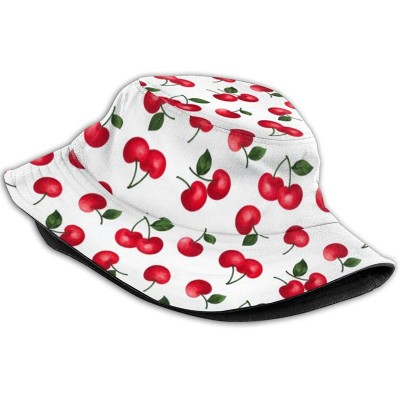 Bucket Hats Women's Summer Bucket Hat Outdoor Sun UV Protection Casual Fishing Cap - Cherry - C01944N8HN2 $11.48