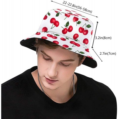 Bucket Hats Women's Summer Bucket Hat Outdoor Sun UV Protection Casual Fishing Cap - Cherry - C01944N8HN2 $11.48