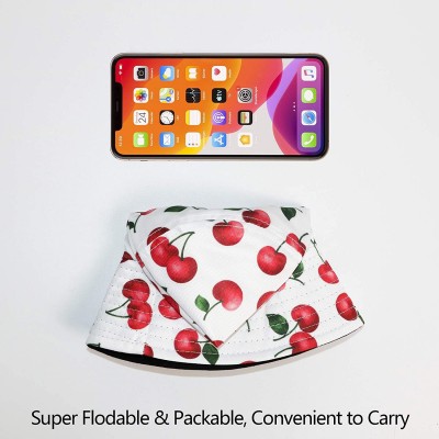 Bucket Hats Women's Summer Bucket Hat Outdoor Sun UV Protection Casual Fishing Cap - Cherry - C01944N8HN2 $11.48