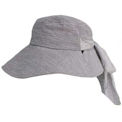 Sun Hats Women Summer Beach Cotton Flax Sun UV Protection Big Brim Folding Hat Visor Cap - Light Gray - C711XGZNYBP $14.67