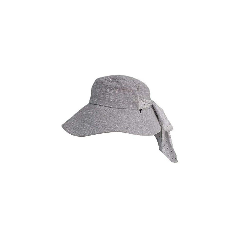 Sun Hats Women Summer Beach Cotton Flax Sun UV Protection Big Brim Folding Hat Visor Cap - Light Gray - C711XGZNYBP $14.67