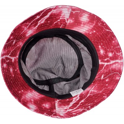 Bucket Hats Unisex Galaxy Bucket Hat Summer Fisherman Cap for Men Women - Lightning Red - CQ18TALH43A $12.69