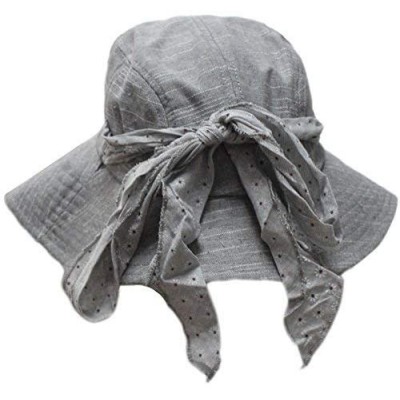 Sun Hats Women Summer Beach Cotton Flax Sun UV Protection Big Brim Folding Hat Visor Cap - Light Gray - C711XGZNYBP $14.67