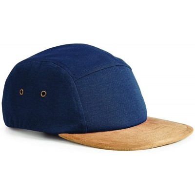 Baseball Caps Suede Peak 5 Panel Baseball Cap - Navy - CZ11JZ054UT $14.83