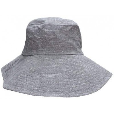 Sun Hats Women Summer Beach Cotton Flax Sun UV Protection Big Brim Folding Hat Visor Cap - Light Gray - C711XGZNYBP $14.67