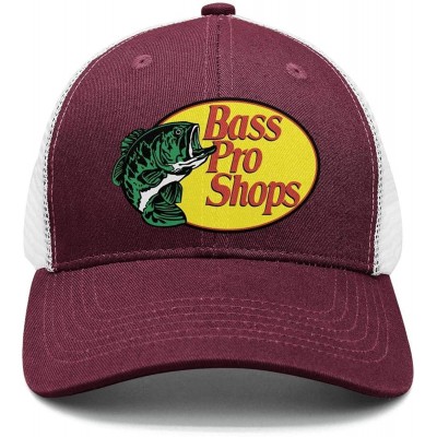 Skullies & Beanies Bass-Pro-Shops-Gone-Fishing-Logo-Classic Adjustable Mesh Unisex Dad Hat Caps - Maroon-15 - CV18RL0EM6Z $18.30