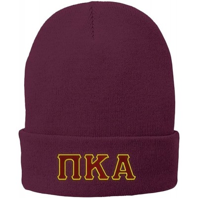 Skullies & Beanies PI Kappa Alpha Pike Big Greek Lettered Knit Cap - Maroon - C0188ZL3OXI $35.16