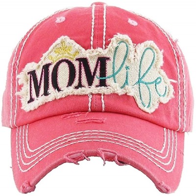 Baseball Caps JP Adjustable Mom Life Princess Crown Vintage Distressed Womens Ladies Hat Cap - Pink - CW18DY57Y2A $18.52