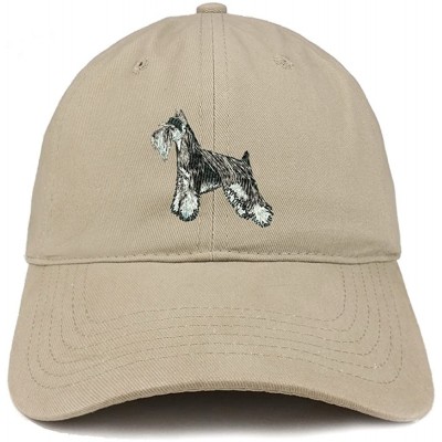 Baseball Caps Miniature Schnauzer Dog Embroidered Soft Cotton Dad Hat - Khaki - CL18G4MTHE0 $14.76