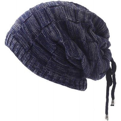 Skullies & Beanies Ponytail Messy Bun Beanie Hat Multipurpose Warm Winter Hat Scarf for Men and Women - Blue - CD18YH03350 $9.30